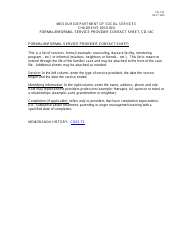 Document preview: Instructions for Form CD-14C Formal/Informal Service Provider Contact Sheet - Missouri