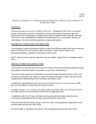 Document preview: Instructions for Form CD-49 Specific Consent to Termination of Parental Rights and Consent to Adoption Form - Missouri
