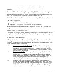 Document preview: Instructions for Form CD-100 Professional Family Development Plan - Missouri