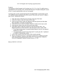 Document preview: Instructions for Form CD-113 Respite Unit Tracking Log - Missouri