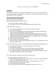 Instructions for Form CD-114 Resource Family In-Service Training Request - Missouri
