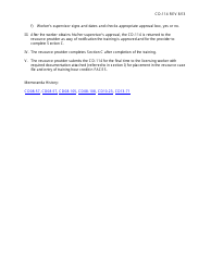 Instructions for Form CD-114 Resource Family In-Service Training Request - Missouri, Page 2
