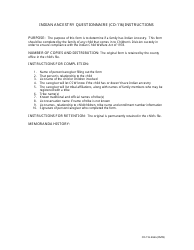Document preview: Instructions for Form CD-116 Indian Ancestry Questionnaire - Missouri