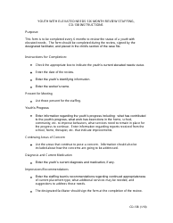 Instructions for Form CD-138 Youth With Elevated Needs Six Month Review Staffing - Missouri