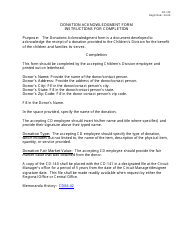 Document preview: Instructions for Form CD-140 Donation Acknowledgement Form - Missouri