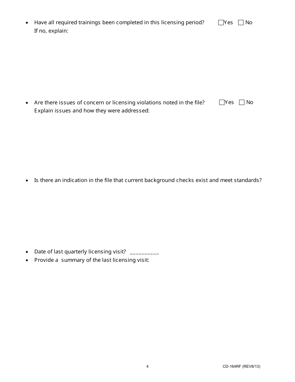 Form CD-164RF Critical Event Case Review - Resource Families - Missouri, Page 4
