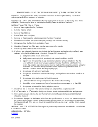Document preview: Instructions for Form CD-189 Adoption Staffing Decision Worksheet - Missouri