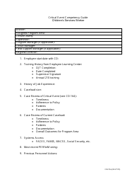Document preview: Form CD-213A Critical Event Competency Guide - Children's Services Worker - Missouri
