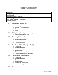 Document preview: Form CD-213C Critical Event Competency Guide Children's Services Supervisor - Missouri
