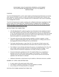 Document preview: Instructions for Form CW-103 Attachment B Child/Family Health and Developmental Assessment - Relative/Kinship Information - Missouri