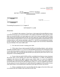 Document preview: Defendant's Claim - Kansas