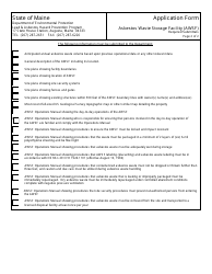 Asbestos Waste Storage Facility Application Form - Maine, Page 2