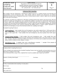 Document preview: Form X Asbestos Bulk Sampling Protocols and Disclosure - Maine