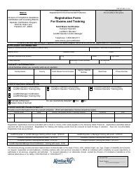 Document preview: Registration Form for Exams and Training - Solid Waste Certification - Kentucky