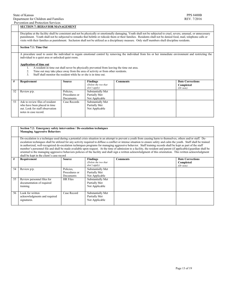 Form PPS8400B Emergency Shelter Review - Kansas, Page 13