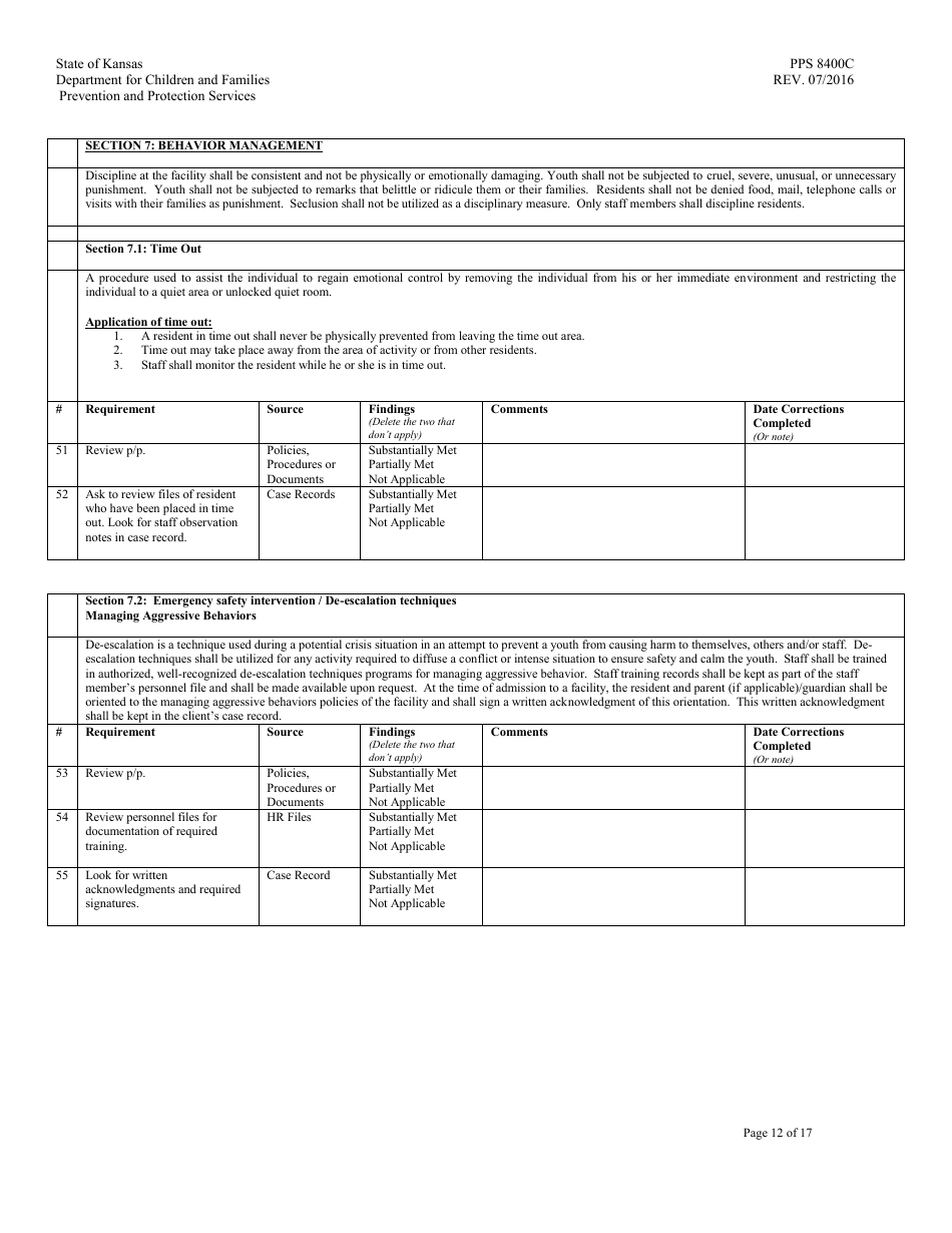 Form PPS8400C Residential Maternity Review - Kansas, Page 12
