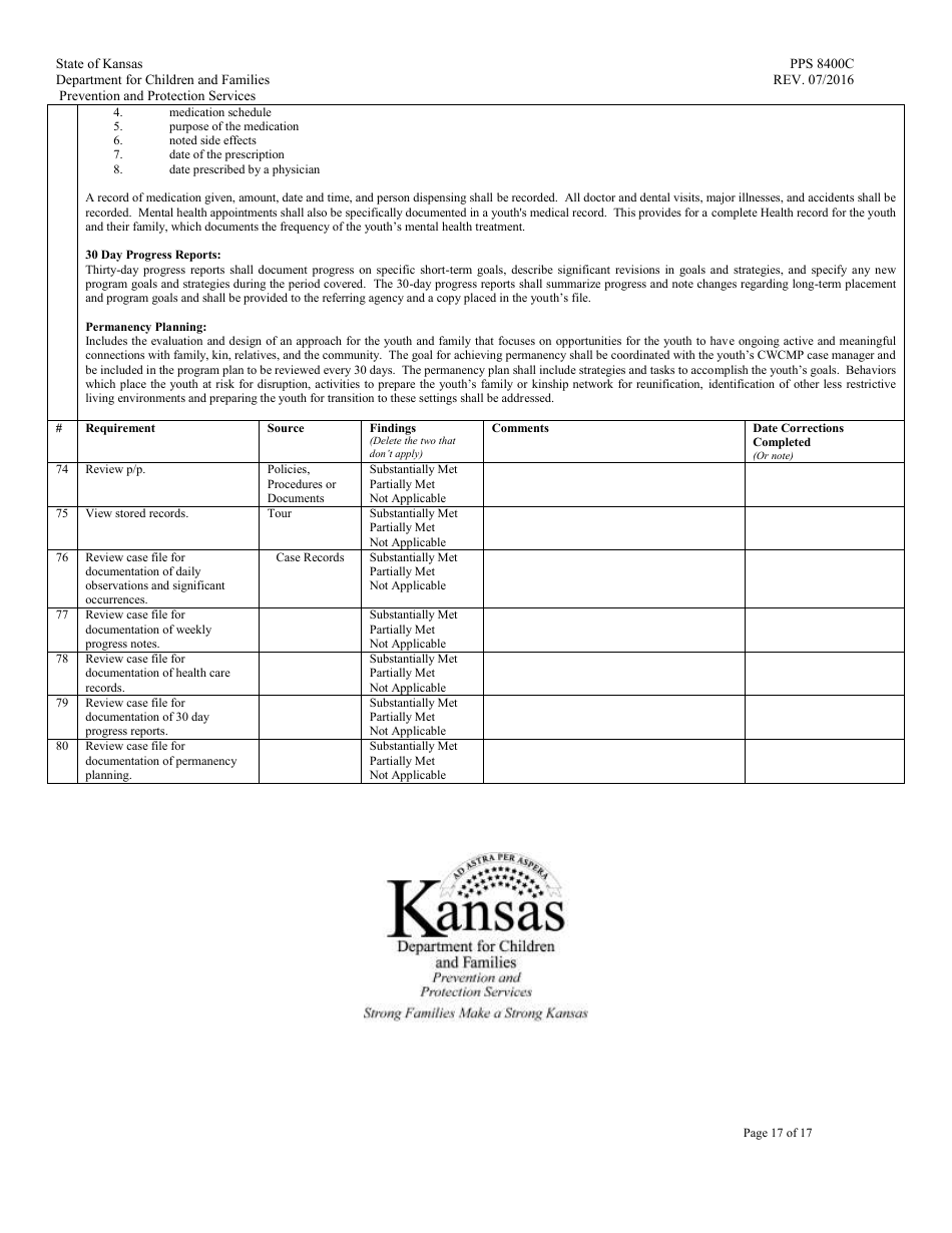 Form PPS8400C Residential Maternity Review - Kansas, Page 17