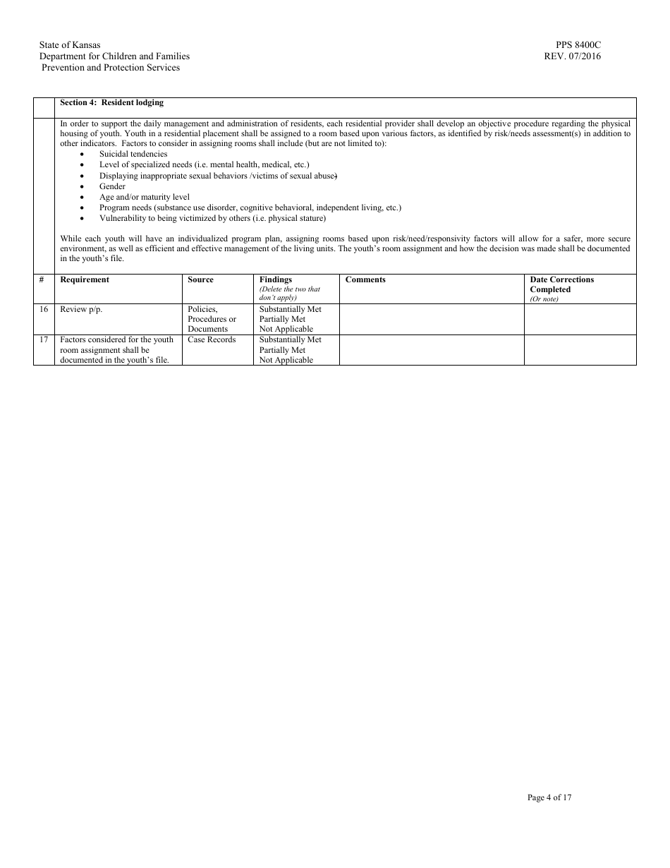 Form PPS8400C Residential Maternity Review - Kansas, Page 4