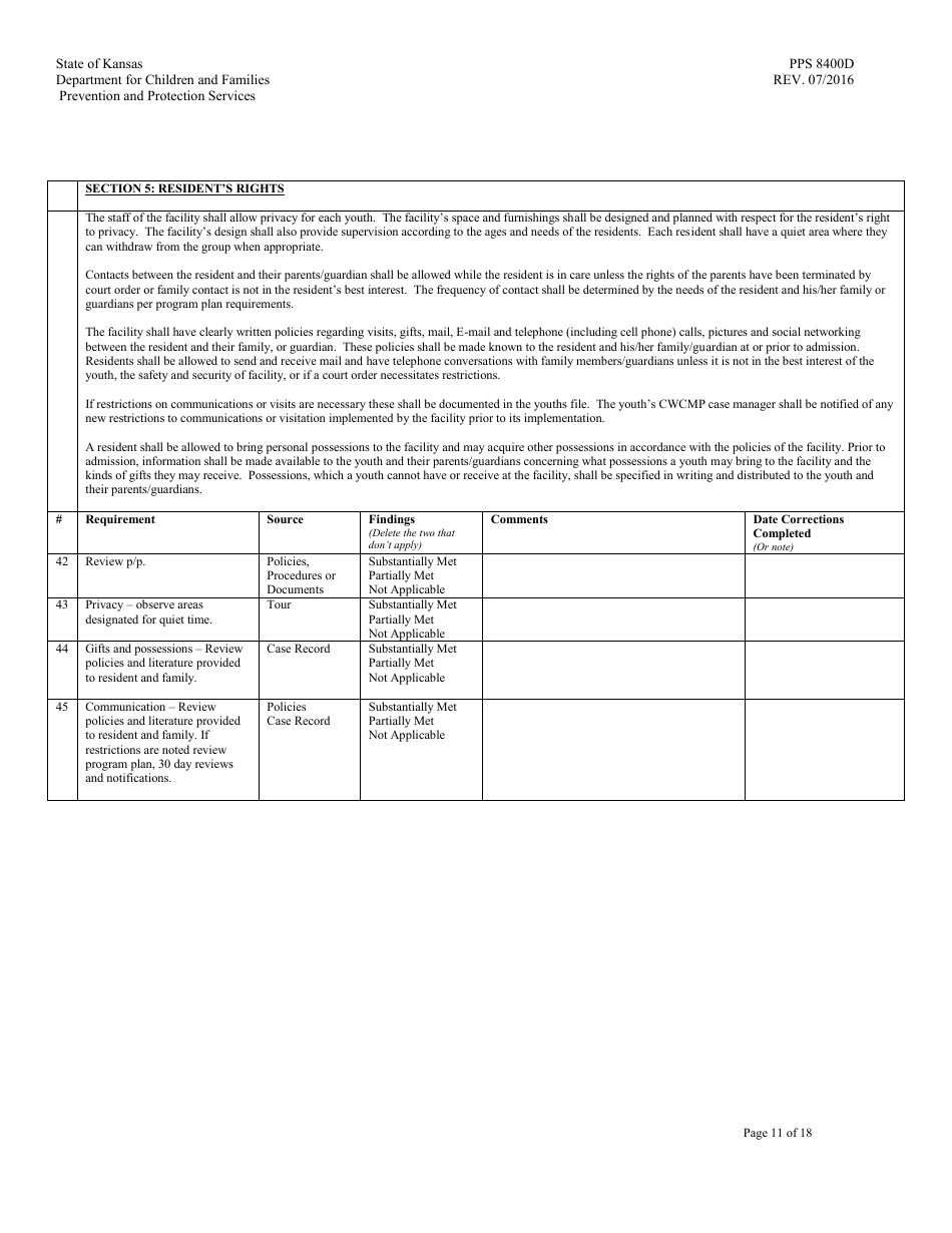 Form PPS8400D secure Care Review - Kansas, Page 11