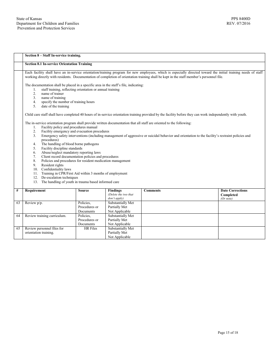 Form PPS8400D secure Care Review - Kansas, Page 15