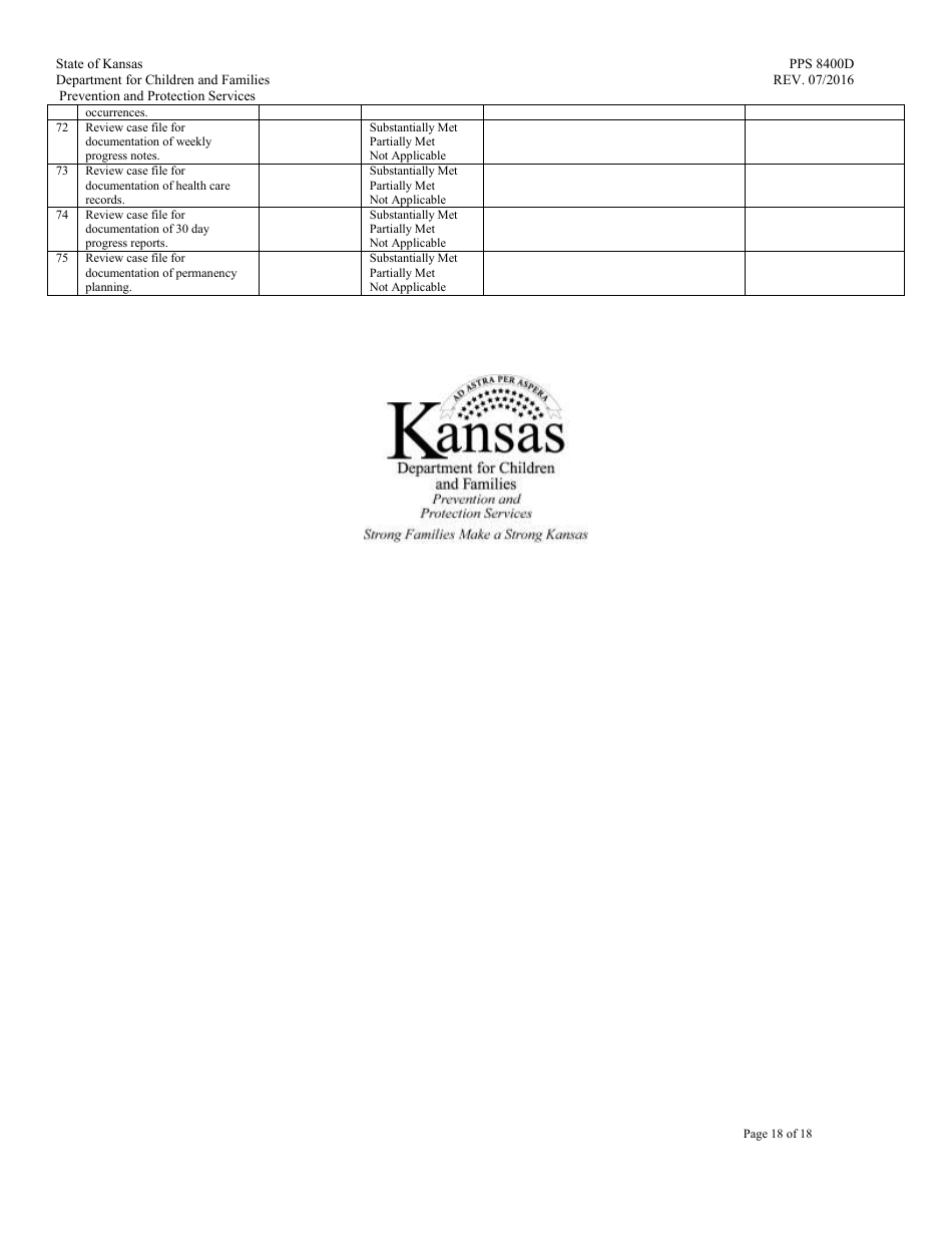 Form PPS8400D secure Care Review - Kansas, Page 18