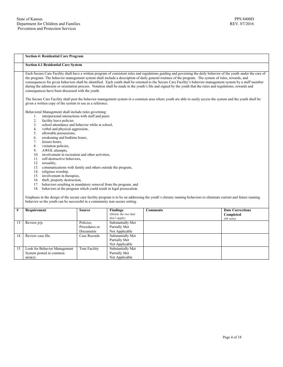 Form PPS8400D secure Care Review - Kansas, Page 4