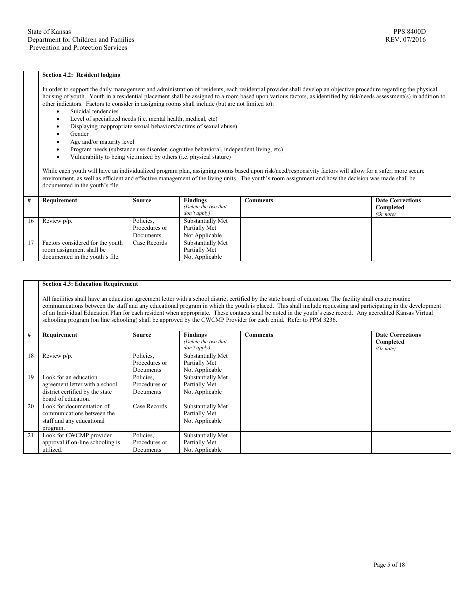 Form PPS8400D secure Care Review - Kansas, Page 5
