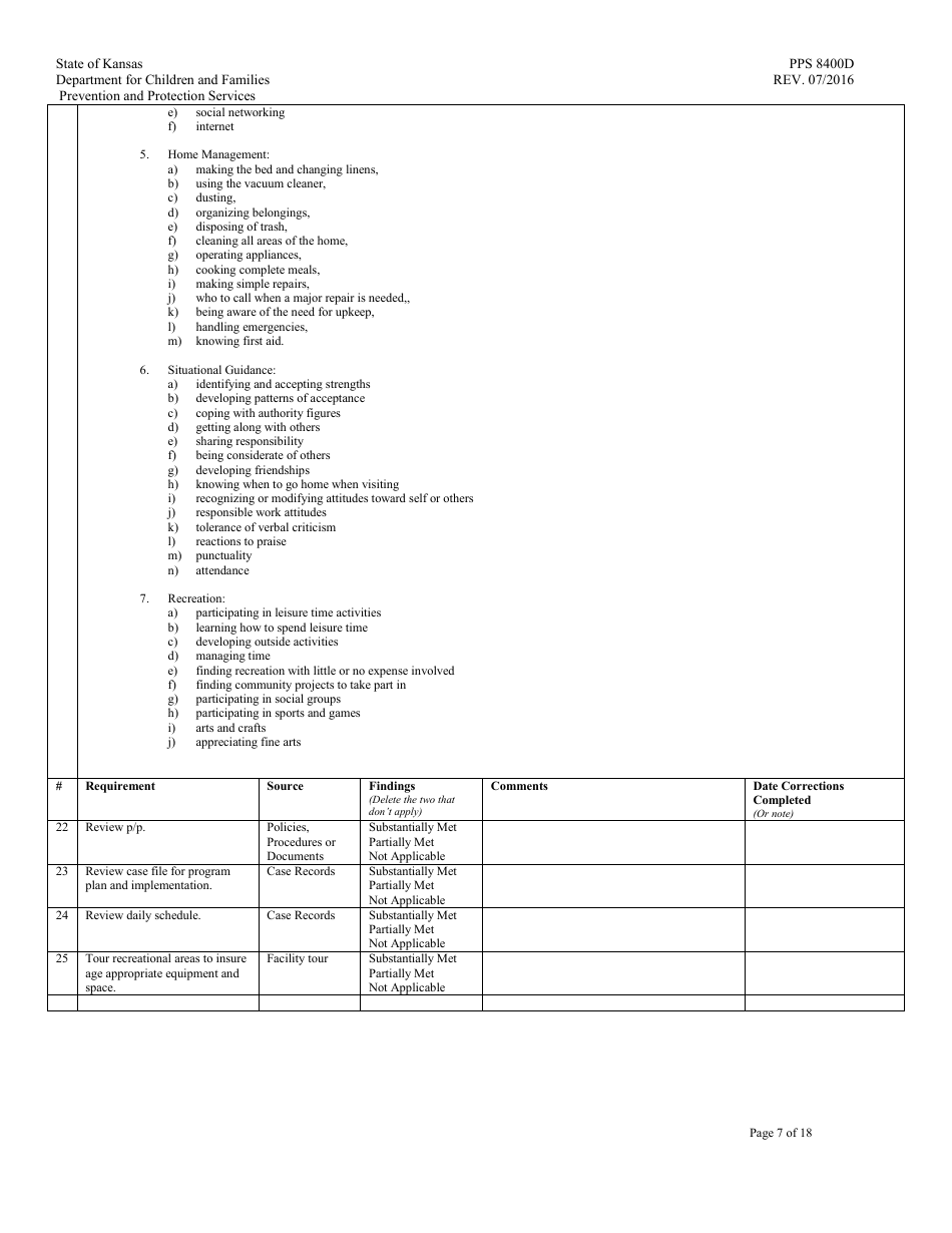 Form PPS8400D secure Care Review - Kansas, Page 7