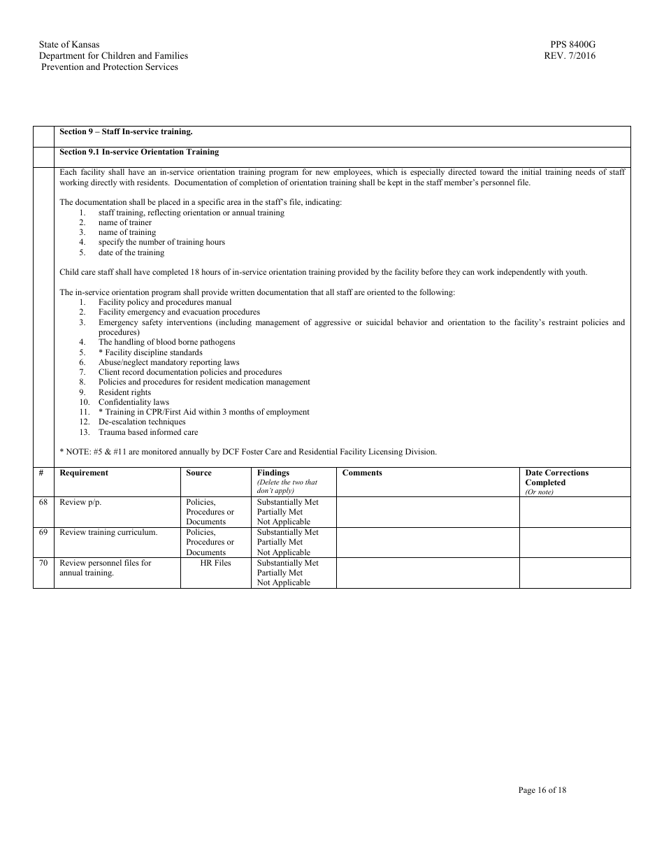Form PPS8400G Youth Residential Placement II (Yrc II) Review - Kansas, Page 16