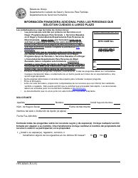 Document preview: Formulario HFS3654S Informacion Financiera Adicional Para Las Personas Que Solicitan Cuidado a Largo Plazo - Illinois (Spanish)