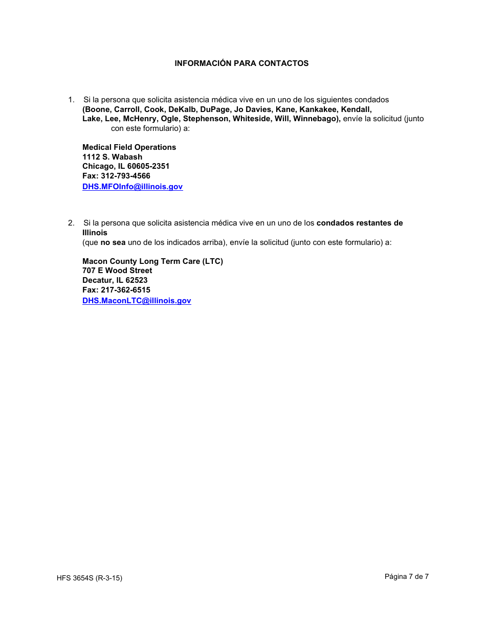 Formulario HFS3654S Informacion Financiera Adicional Para Las Personas Que Solicitan Cuidado a Largo Plazo - Illinois (Spanish), Page 7