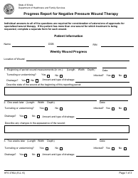 Form HFS3785A Progress Report for Negative Pressure Wound Therapy - Illinois