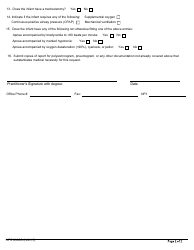 Form HFS2305G Questionnaire for Home Apnea Monitor - Illinois, Page 2