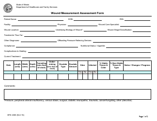 Form HFS2305 &quot;Wound Measurement Assessment Form&quot; - Illinois