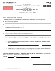 Form LLP1 Statement of Qualification - Hawaii
