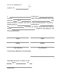 Form 139 Taxation of Costs and Disbursements - Minnesota, Page 3