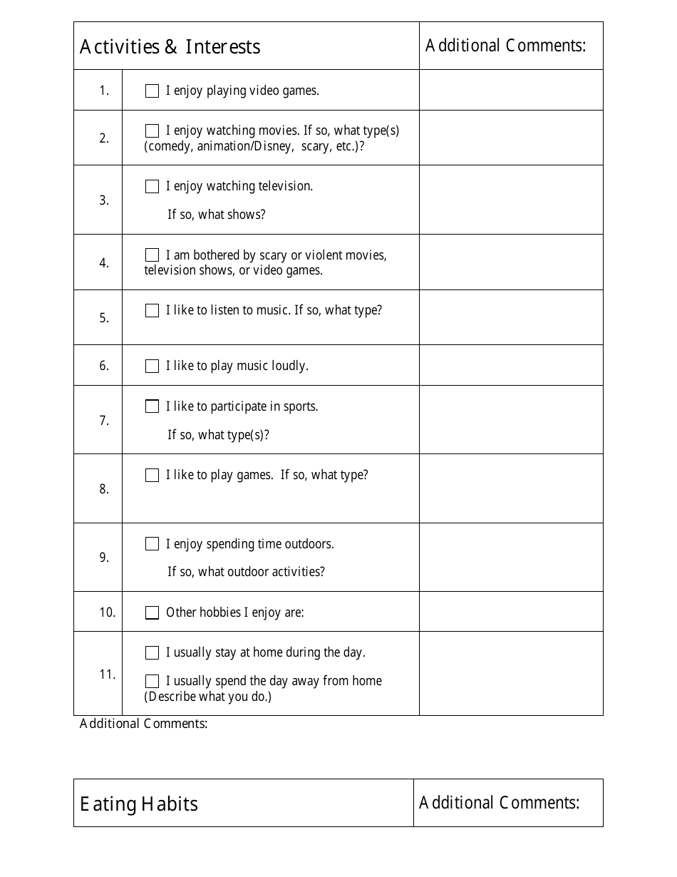 Housemate Survey Form - Missouri, Page 3