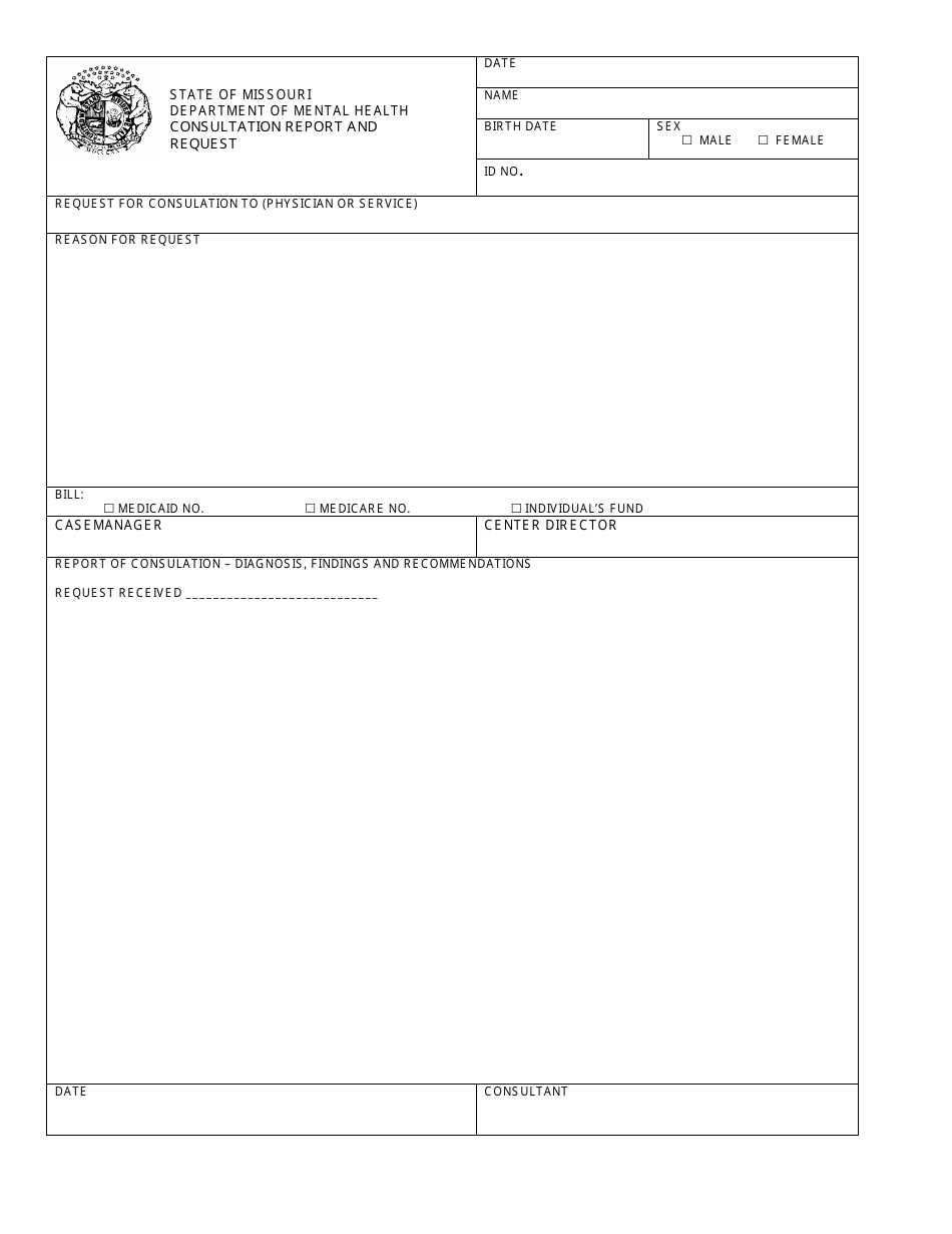 Consultation Report and Request - Missouri, Page 1