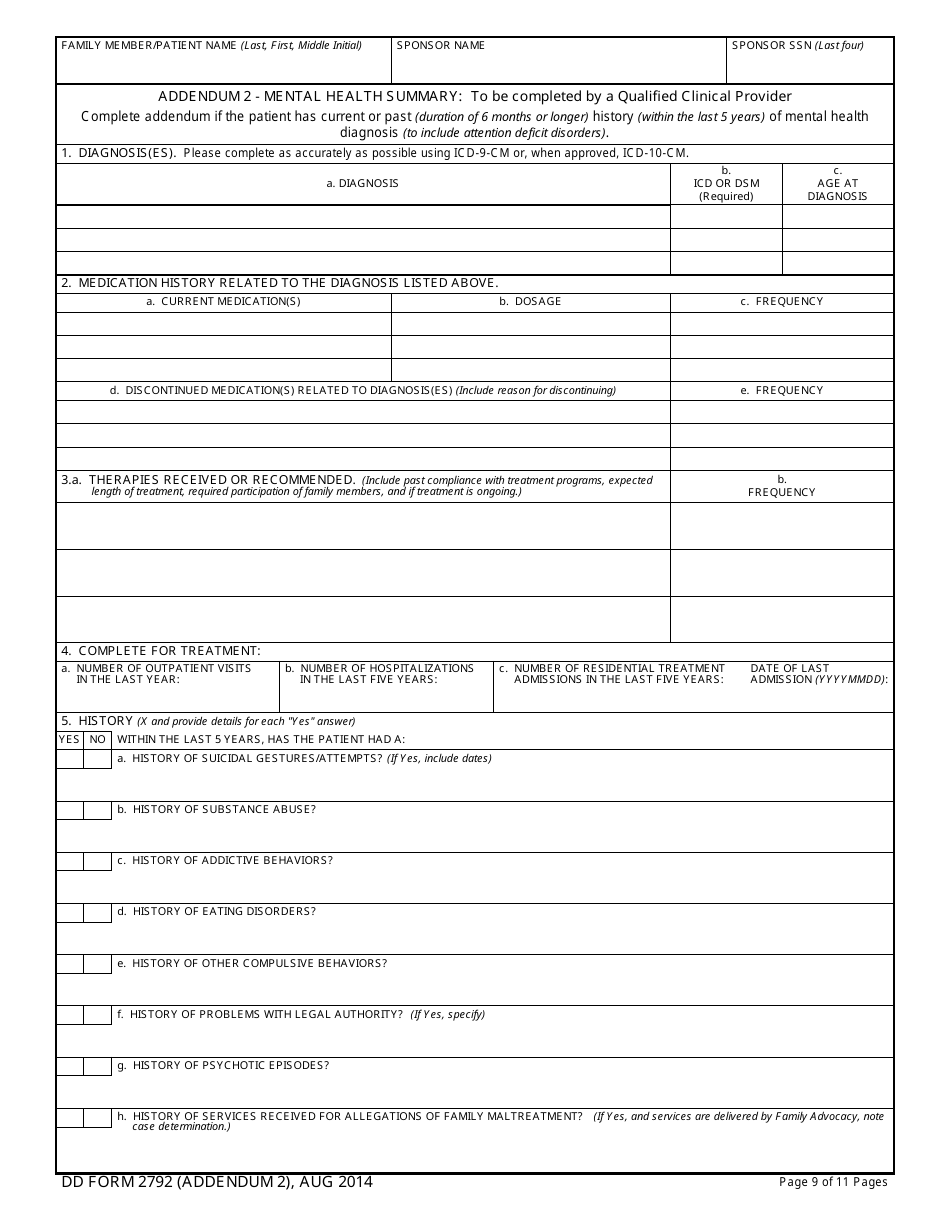 DD Form 2792 - Fill Out, Sign Online and Download Fillable PDF ...