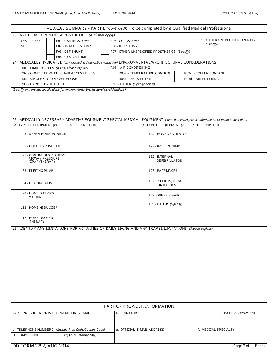 DD Form 2792 - Fill Out, Sign Online and Download Fillable PDF ...