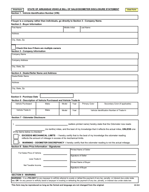 how to fill out odometer disclosure statement