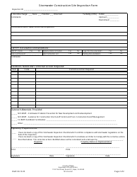 Stormwater Construction Site Inspection Form - County of Napa, California, Page 2