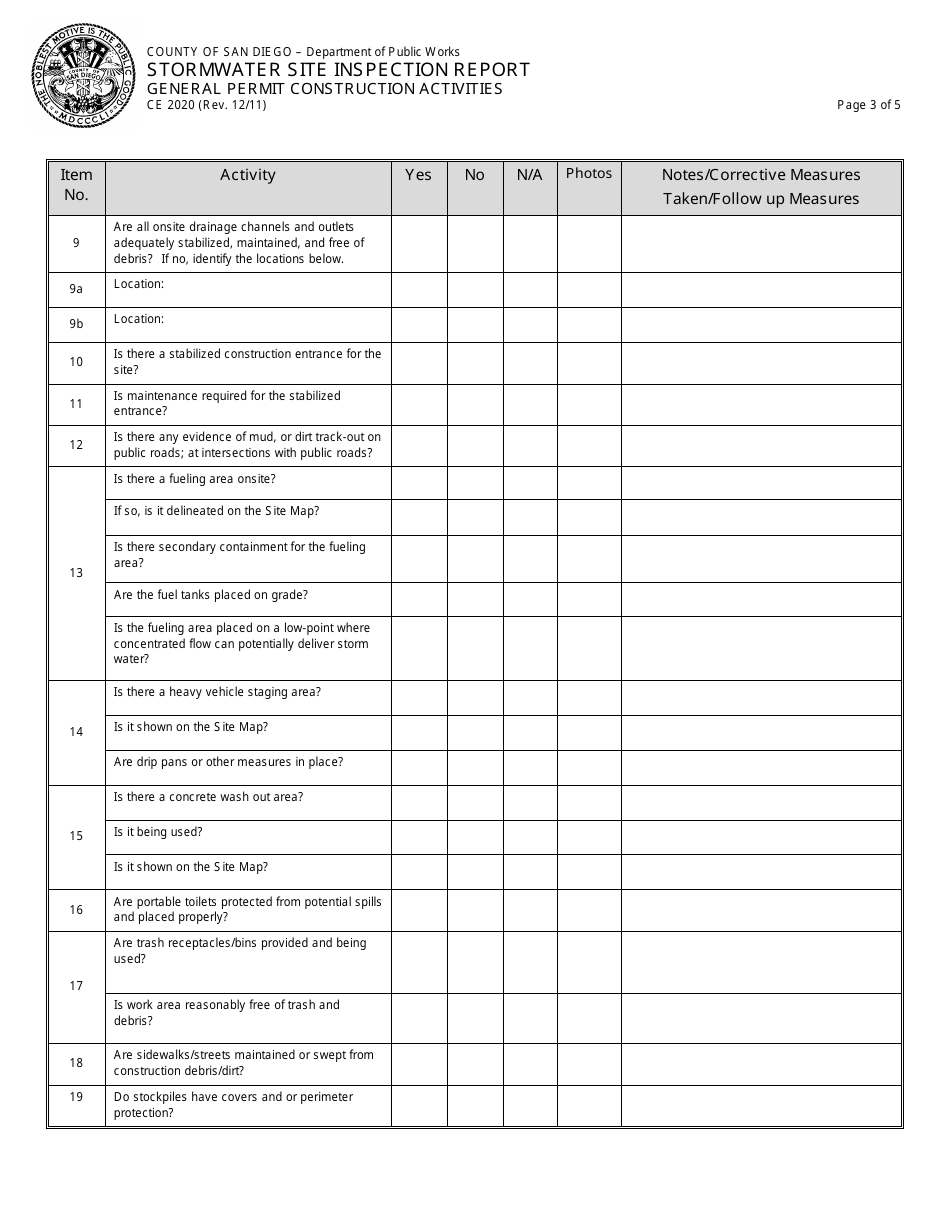 Form CE2020 - Fill Out, Sign Online and Download Fillable PDF, County ...