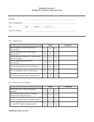 Document preview: Monthly Fire and Safety Inspection Form