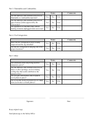 &quot;Monthly Fire and Safety Inspection Form&quot;, Page 2