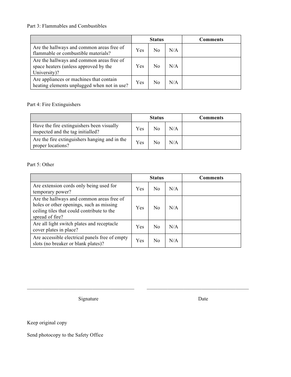 Monthly Fire and Safety Inspection Form - Fill Out, Sign Online and ...