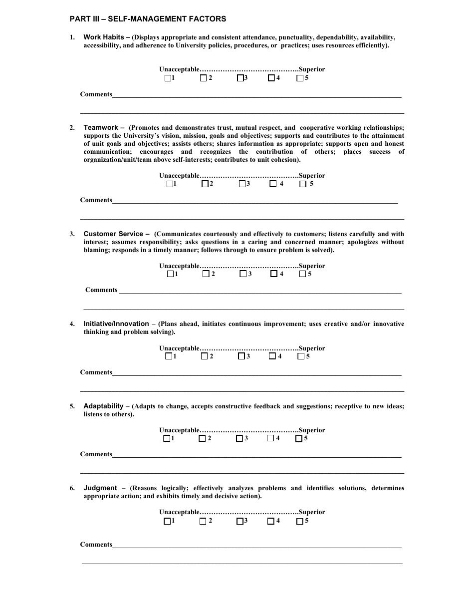 Annual Staff Performance Evaluation Form - Athens State University - Alabama, Page 3