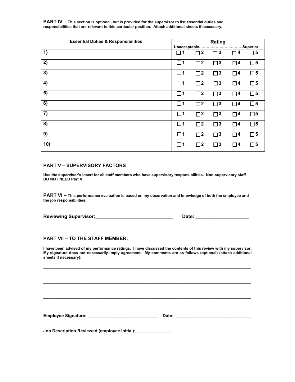 Annual Staff Performance Evaluation Form - Athens State University - Alabama, Page 4