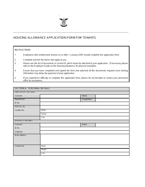 Housing Allowance Application Form For Tenants Fill Out Sign Online