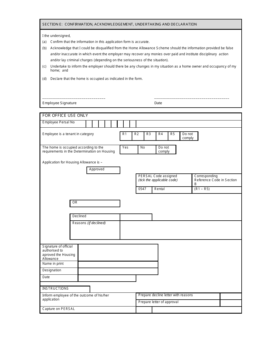 application letter for housing allowance